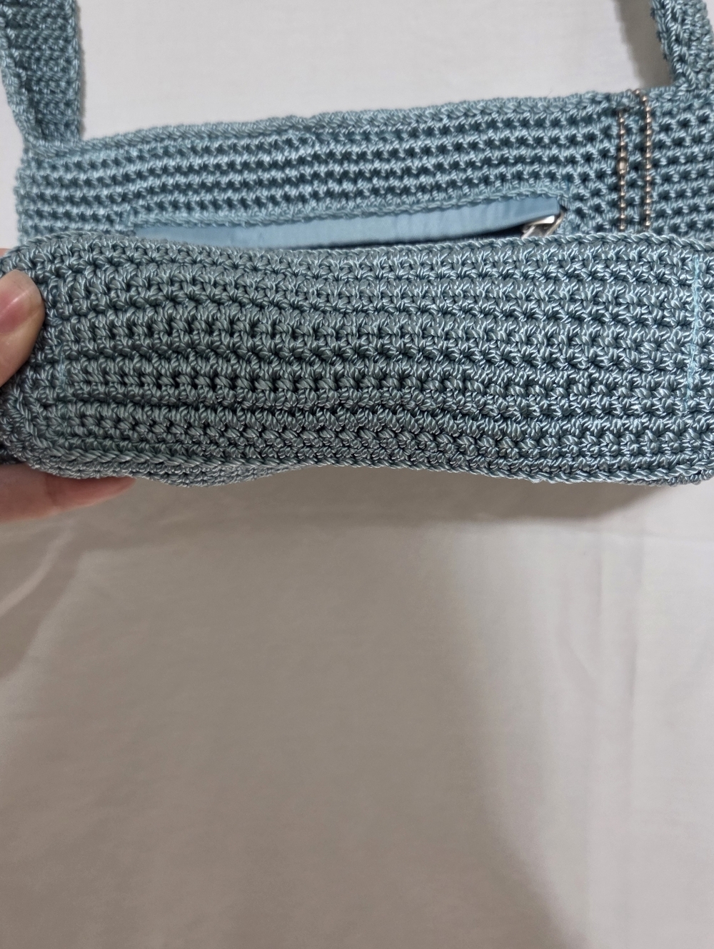The Sak Sea Blue Crochet Crossbody Bag NWT - Picture 4 of 13
